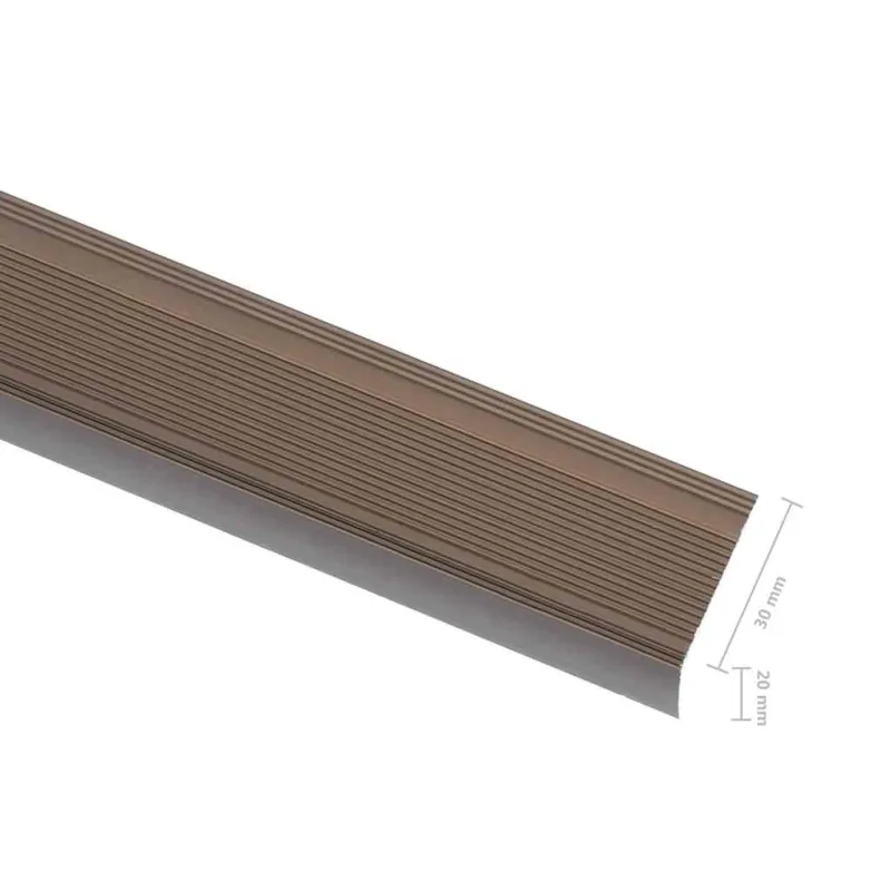 Profiliai laiptams, 15vnt., rudi, 100cm, aliuminis, L formos