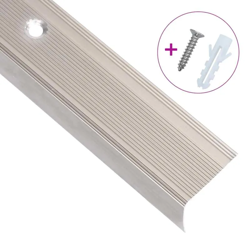 Profiliai laiptams, 5vnt., šampano, 100 cm, aliuminis, L formos