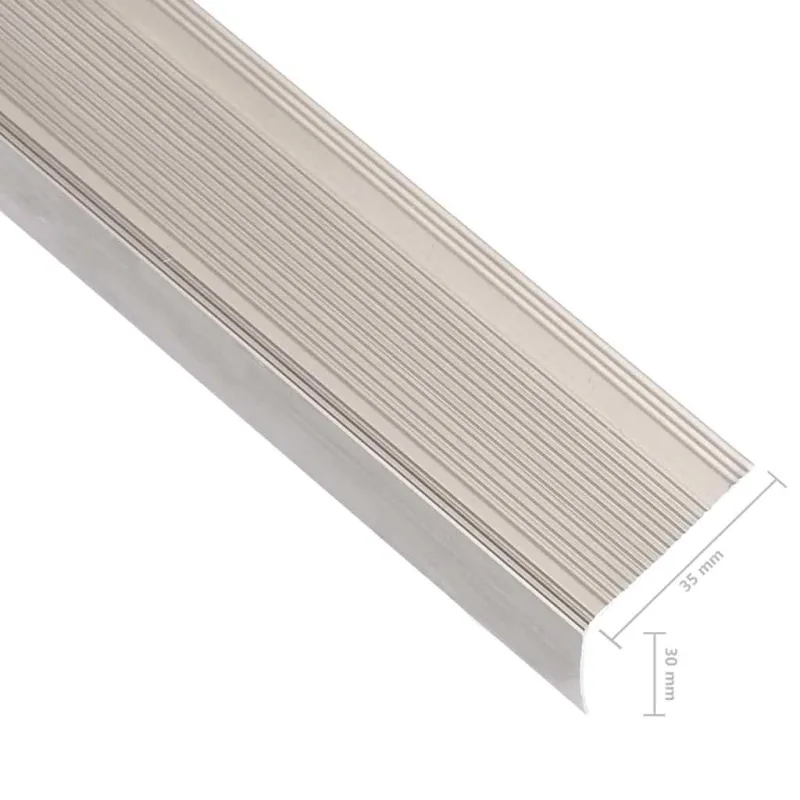 Profiliai laiptams, 5vnt., šampano, 100 cm, aliuminis, L formos
