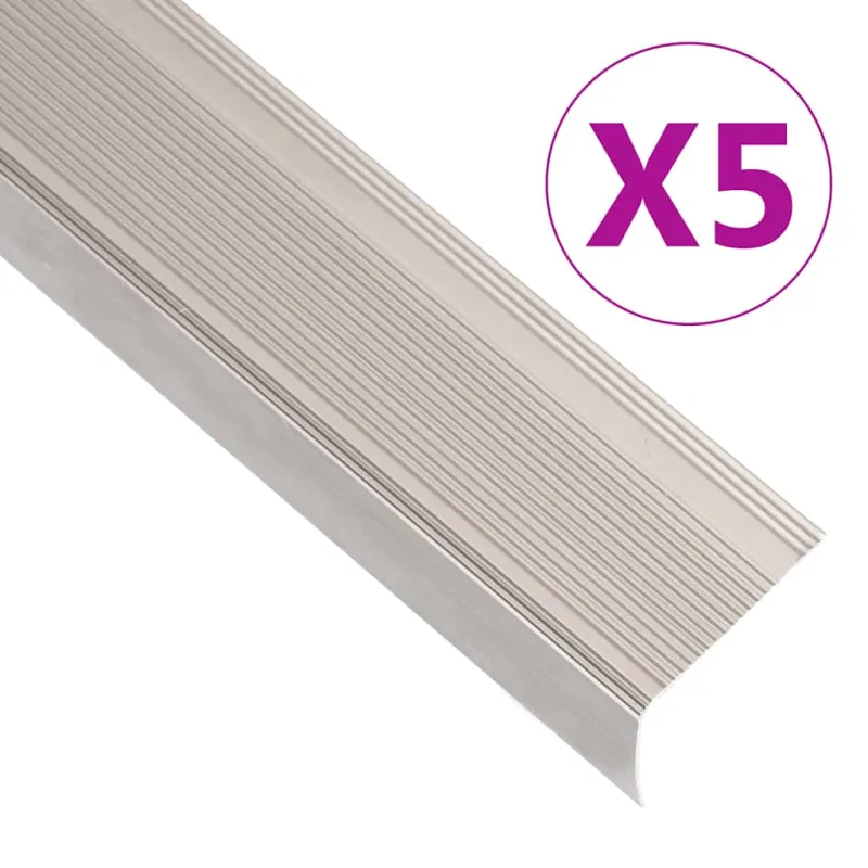 Profiliai laiptams, 5vnt., šampano, 100 cm, aliuminis, L formos