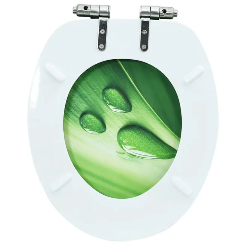 Klozeto sėdynė su soft-close dangčiu, MDF, su žaliu lašu