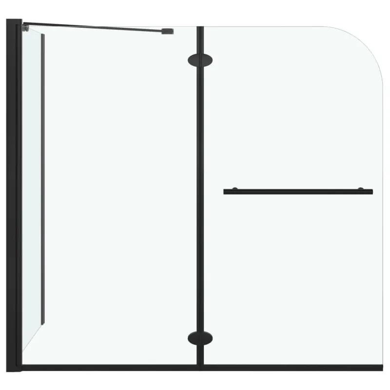 Dviguba sulankstoma dušo pertvara, juoda, 120x68x130cm, ESG
