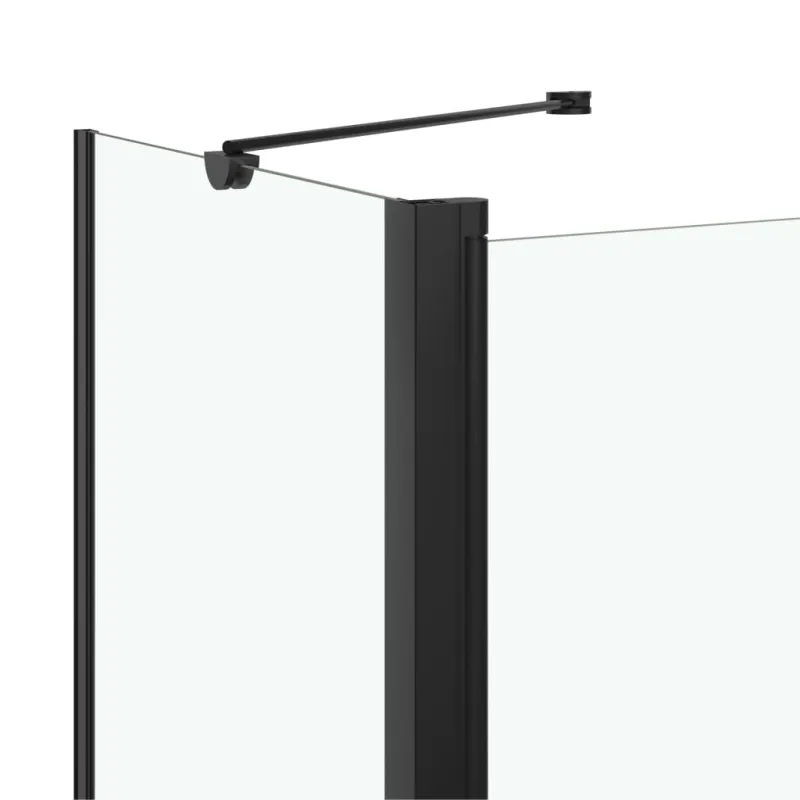 Dviguba sulankstoma dušo pertvara, juoda, 120x68x130cm, ESG