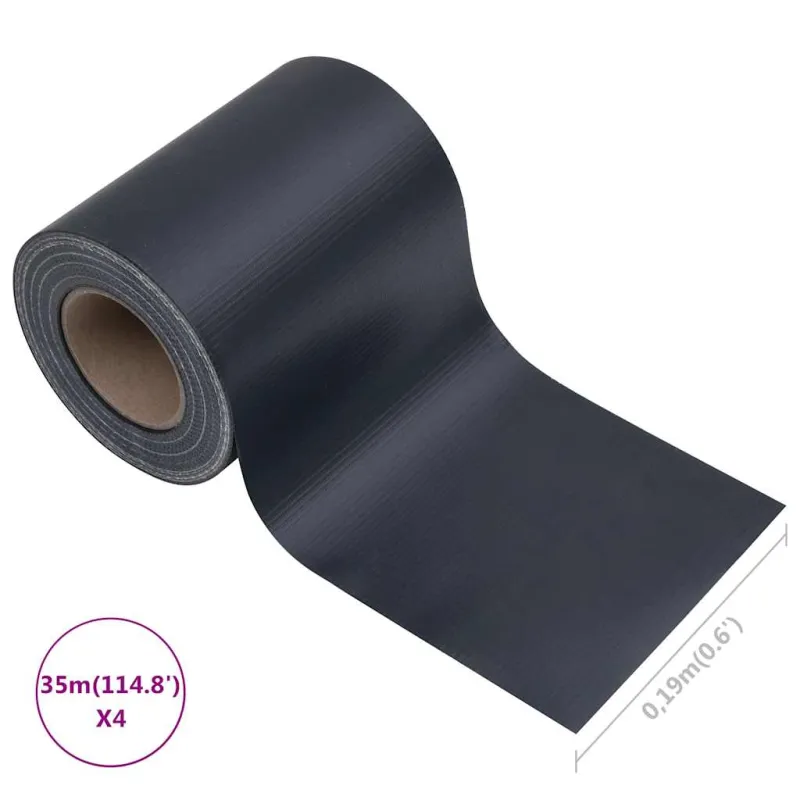 Privatumo suteikiančios pertvaros, 4vnt., pilkos, 35x0,19m, PVC