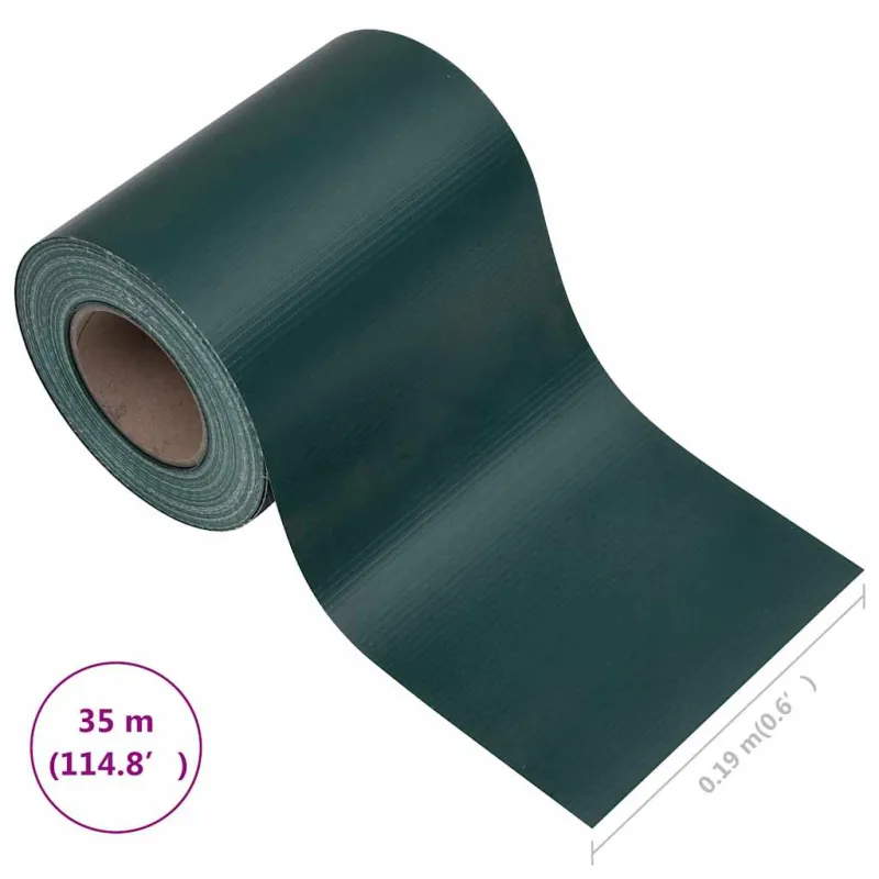 Privatumo suteikianti sodo pertvara, žalia, 35x0,19m, PVC