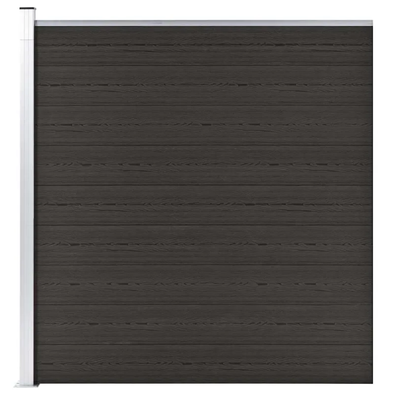 Tvoros segmentas, juodos spalvos, 175x186cm, WPC