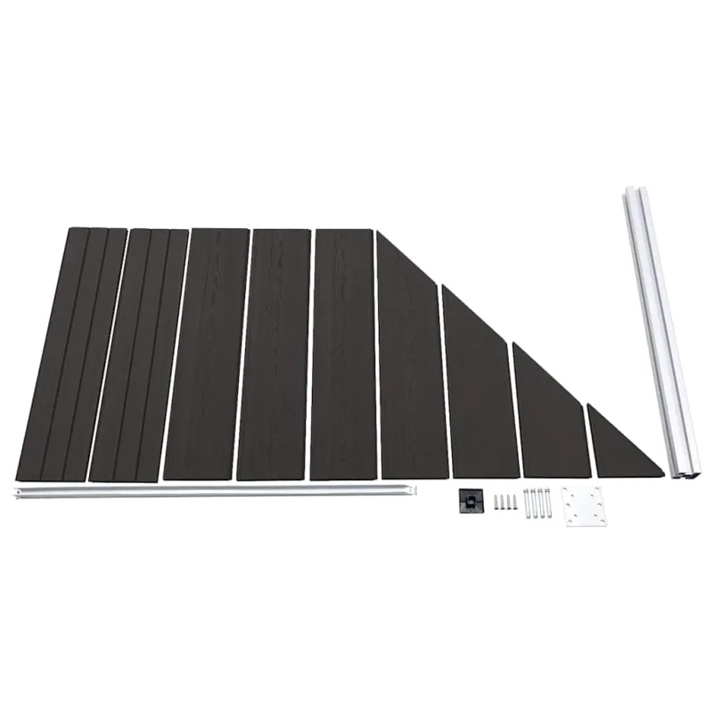 Tvoros segmentas, juodos spalvos, 95x(105-180)cm, WPC