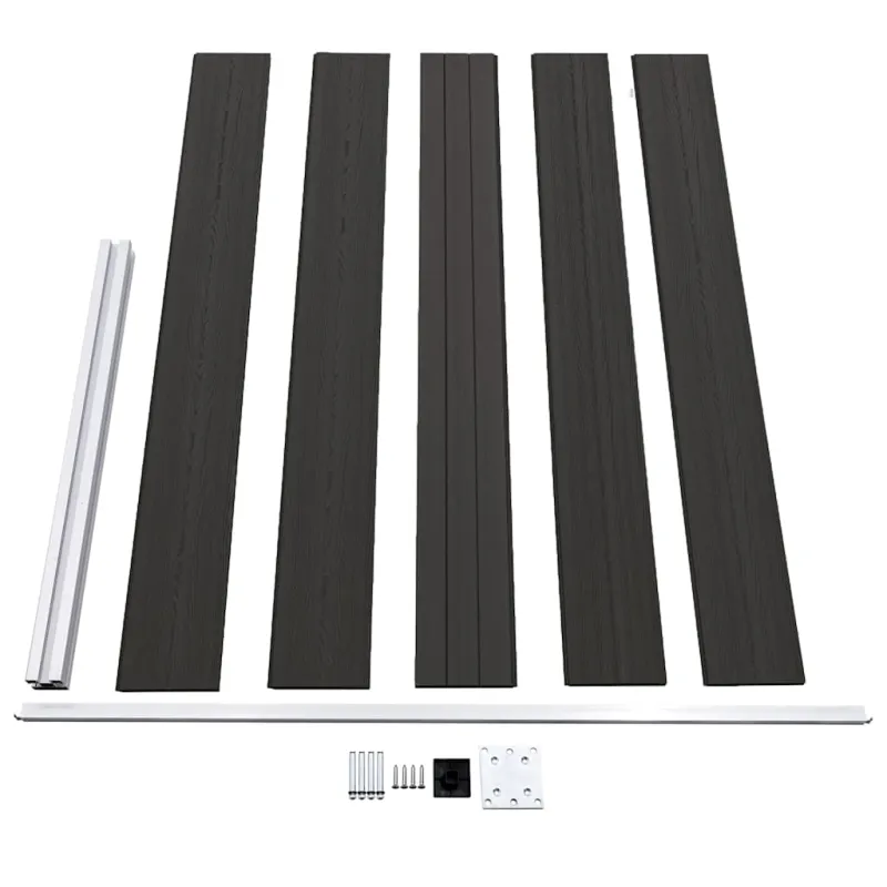 Tvoros segmentas, juodos spalvos, 175x105cm, WPC