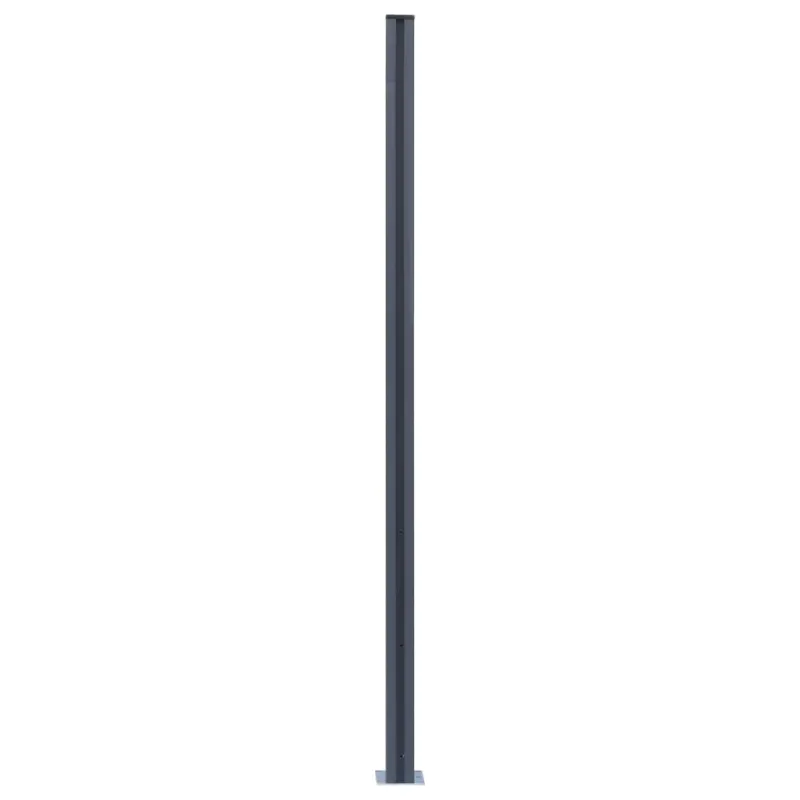 Tvoros stulpai, 3vnt., tamsiai pilki, 185cm, aliuminis
