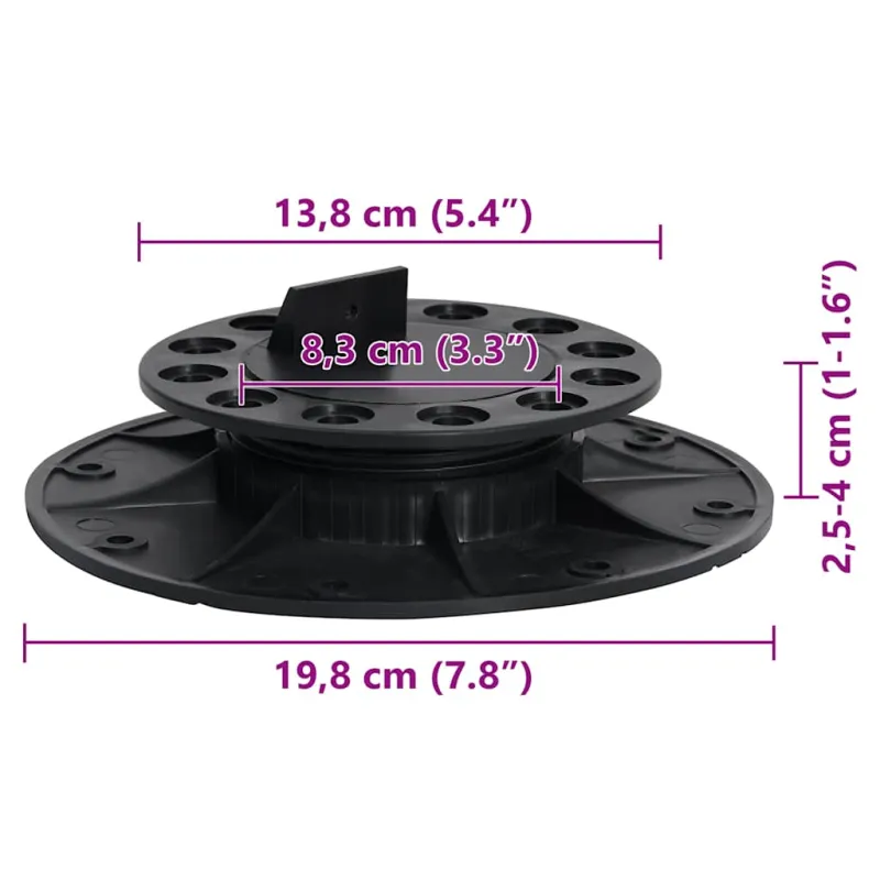 Reguliuojamos terasos atramos, 10vnt., 25-40mm