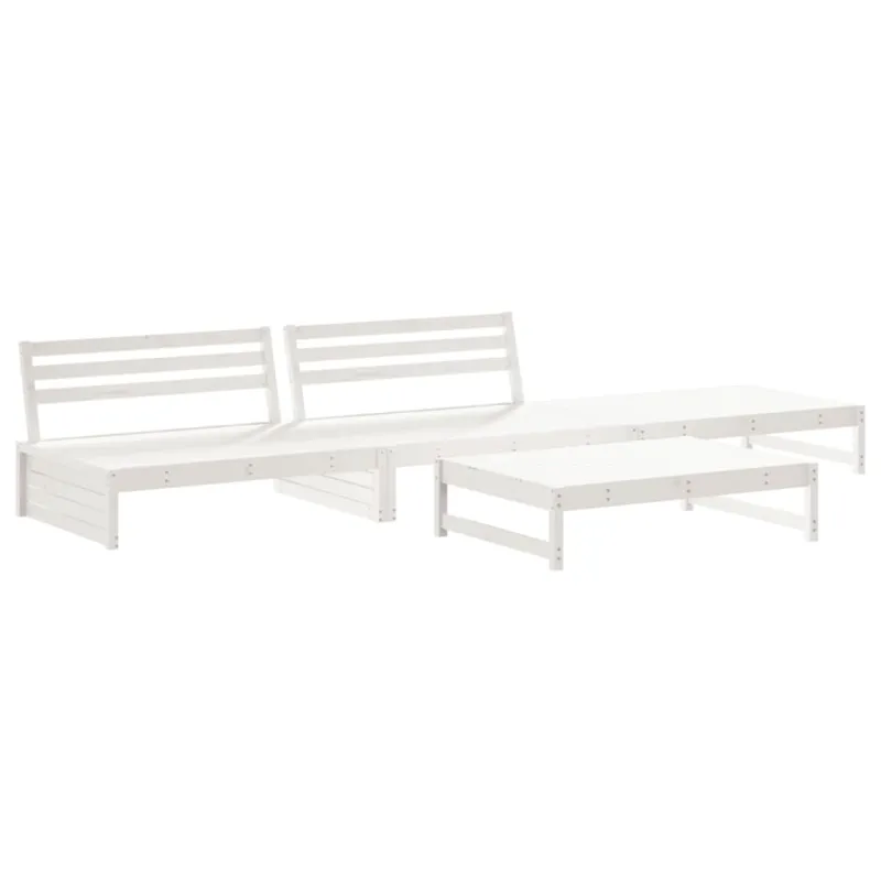 Sodo kompletti, 4 osainen, valkoinen, puuta, tyynyillä