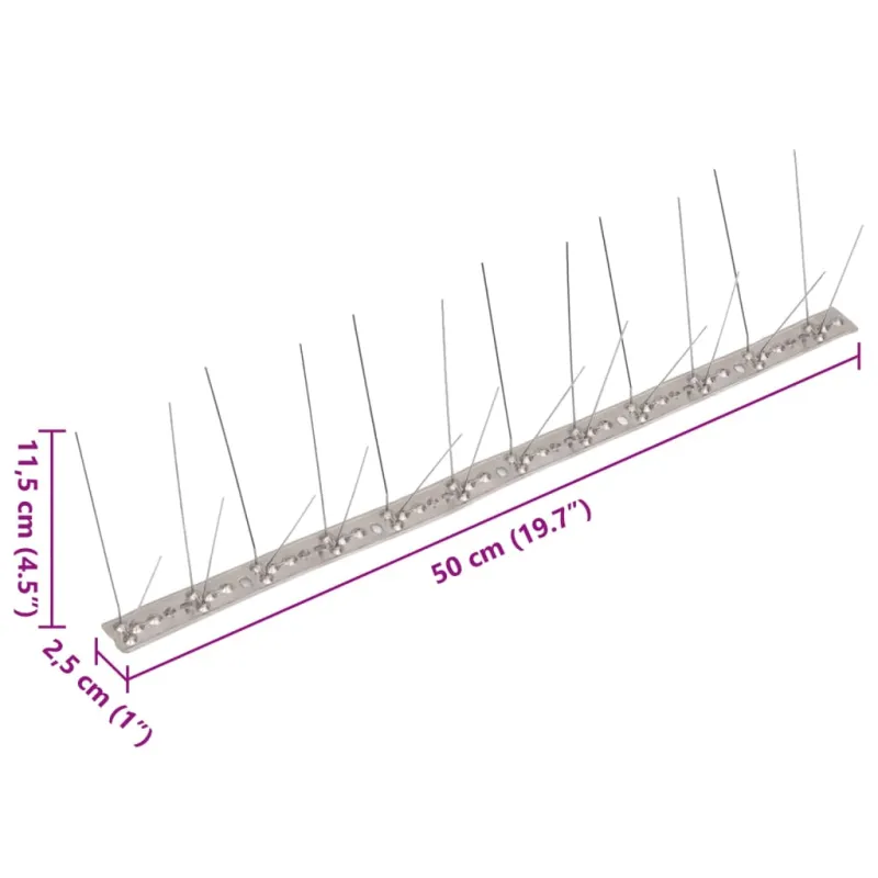 Smaigų rinkinys nuo paukščių/balandžių, 20vnt., 4 eilės, 10m