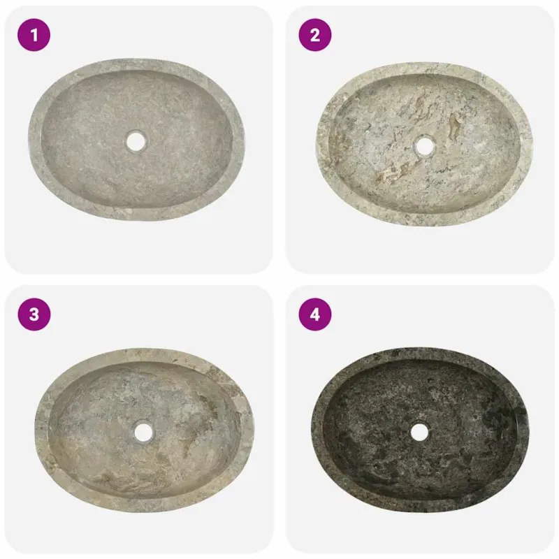 Praustuvas, pilkos spalvos, 53x40x15cm, marmuras