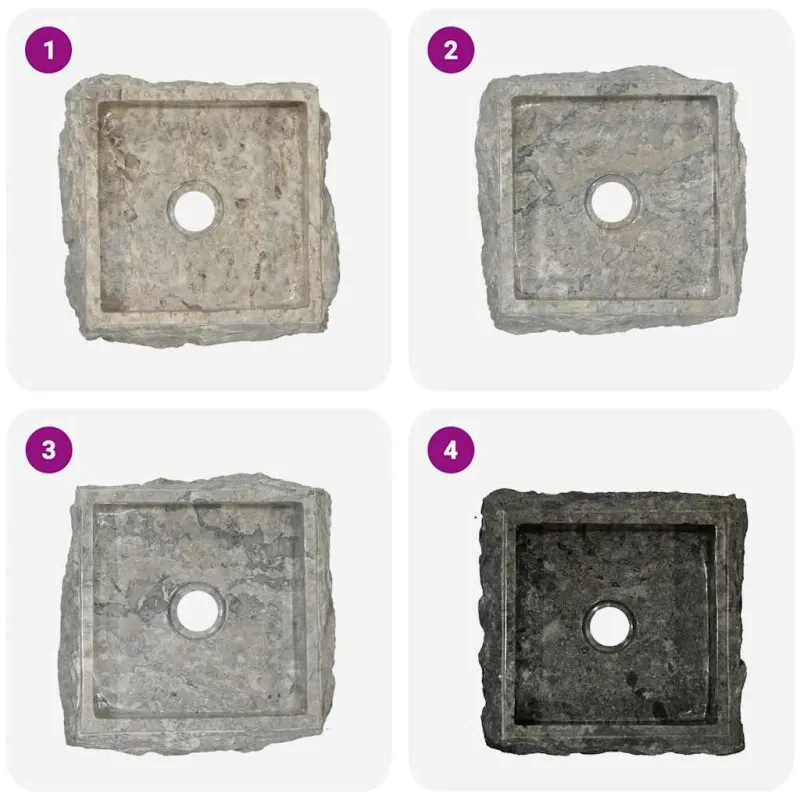 Praustuvas, pilkos spalvos, 30x30x13cm, marmuras