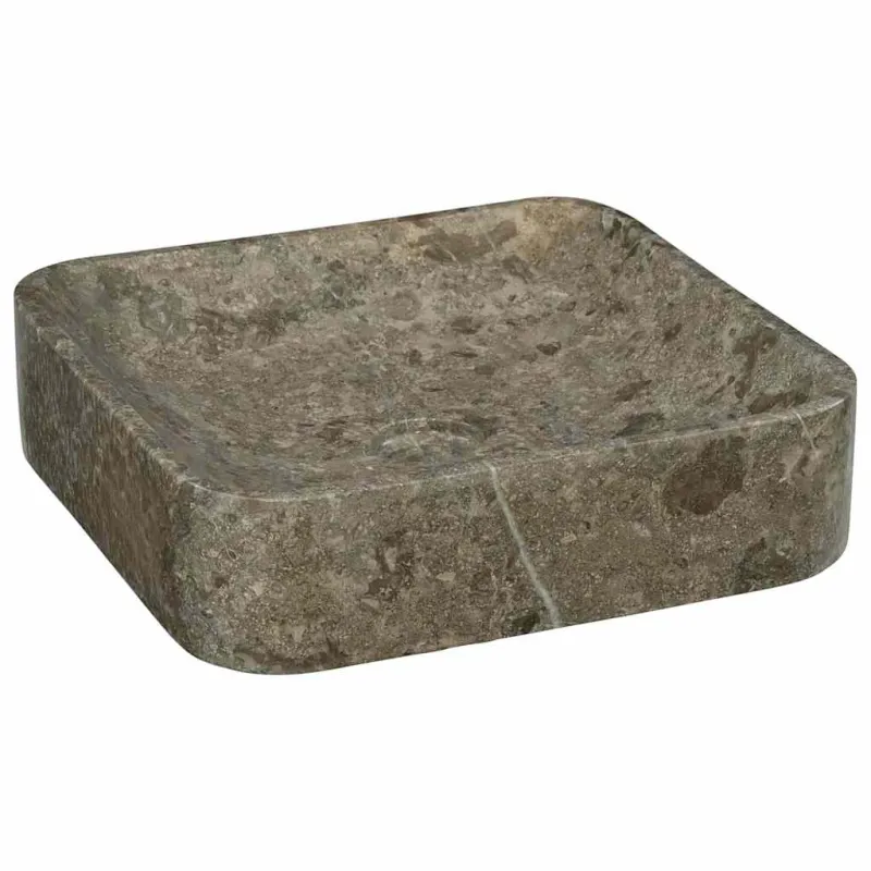 Praustuvas, pilkos spalvos, 40x40x10cm, marmuras