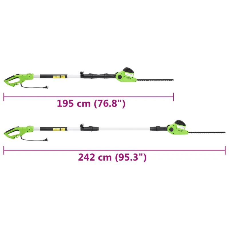 Elektrinės teleskopinės stiebinės gyvatvorių žirklės, 41cm