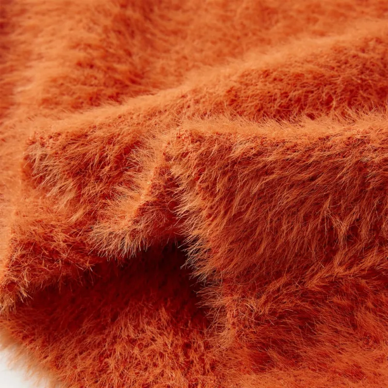 Vaikiškas megztinis, degintos oranžinės spalvos, megztas, 128 dydžio