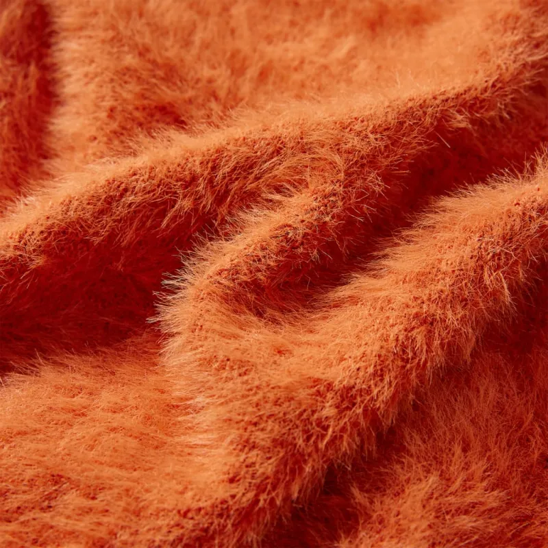 Vaikiškas megztinis, degintos oranžinės spalvos, megztas, 140 dydžio