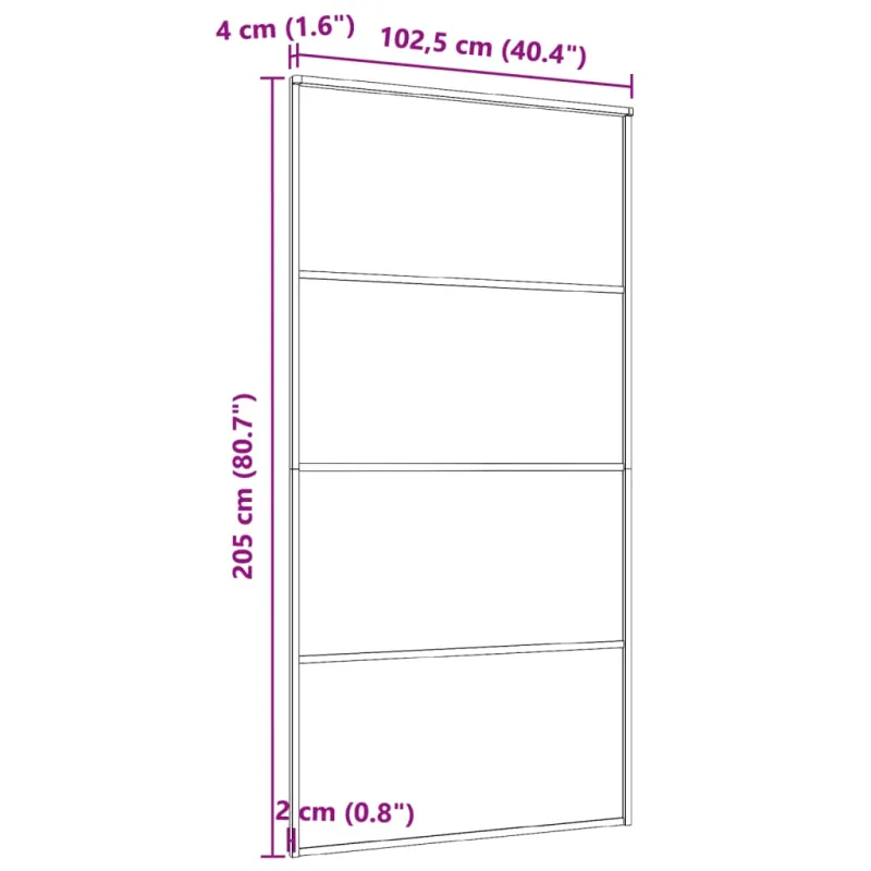 Stumdomos durys, juodos, 102,5x205cm, aliuminis ir ESG stiklas