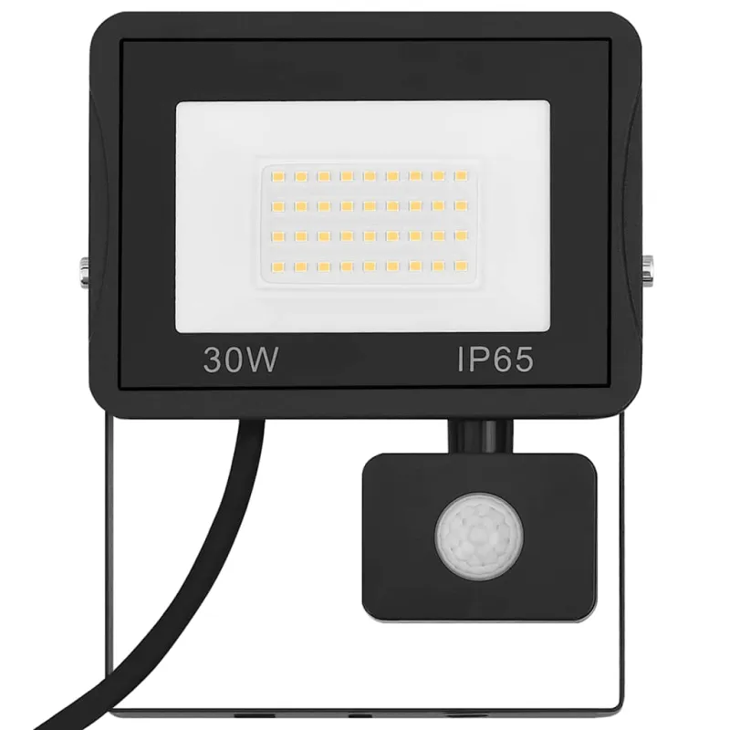 LED prožektorius su jutikliu, šaltos baltos spalvos, 30W