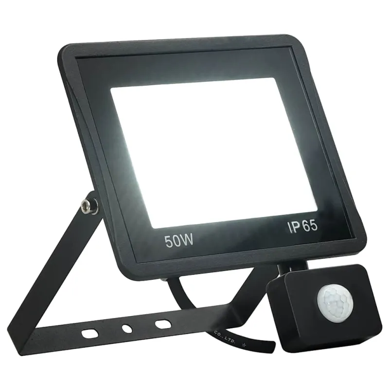 LED prožektorius su jutikliu, šaltos baltos spalvos, 50W