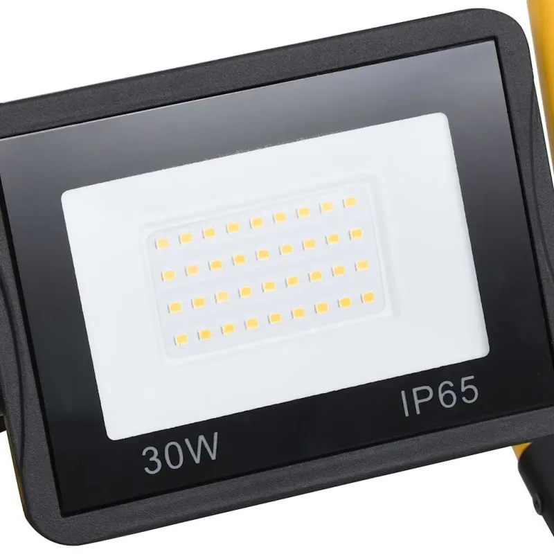 LED prožektorius su rankena, šiltos baltos spalvos, 30W