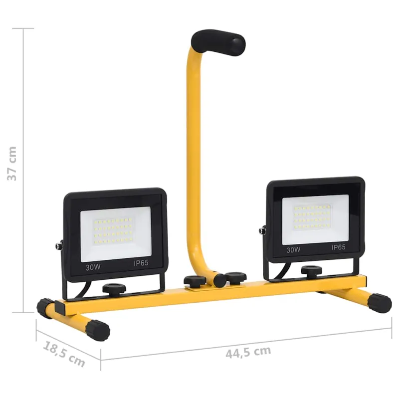 LED prožektorius su rankena, šiltos baltos spalvos, 2x30W