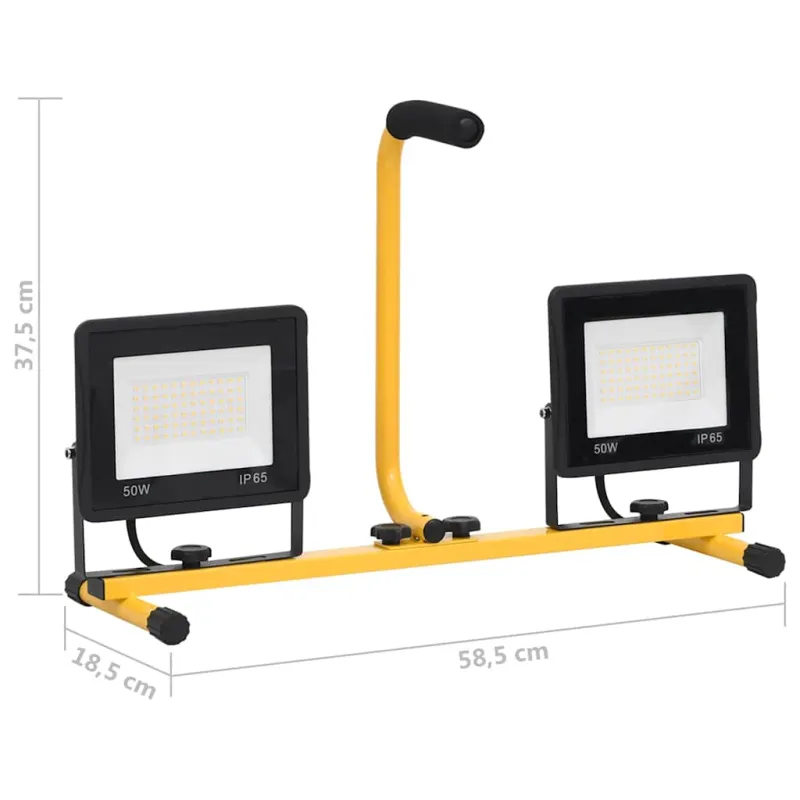 LED prožektorius su rankena, šiltos baltos spalvos, 2x50W