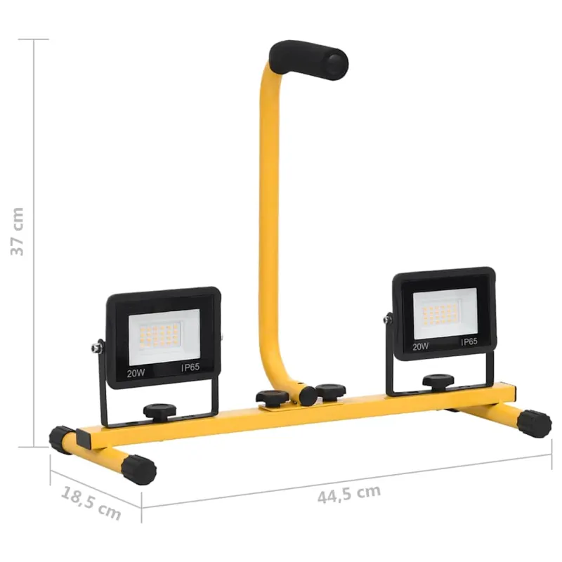LED prožektorius su rankena, šaltos baltos spalvos, 2x20W