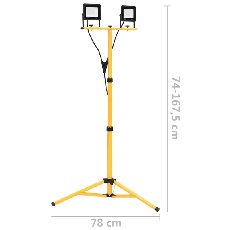 LED prožektorius su trikoju, šiltos baltos spalvos, 2x20W