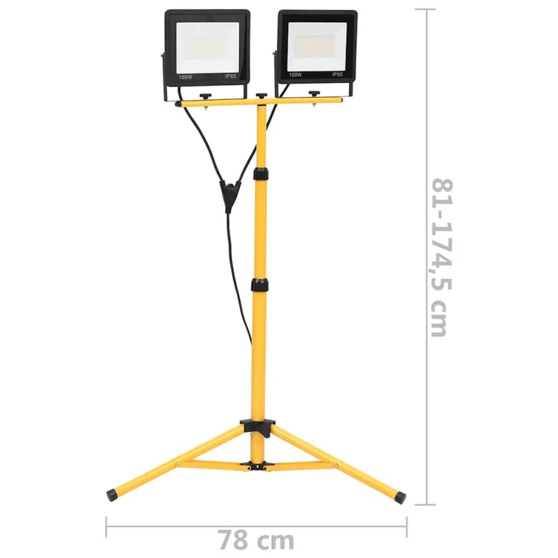 LED prožektorius su trikoju, šaltos baltos spalvos, 2x100W