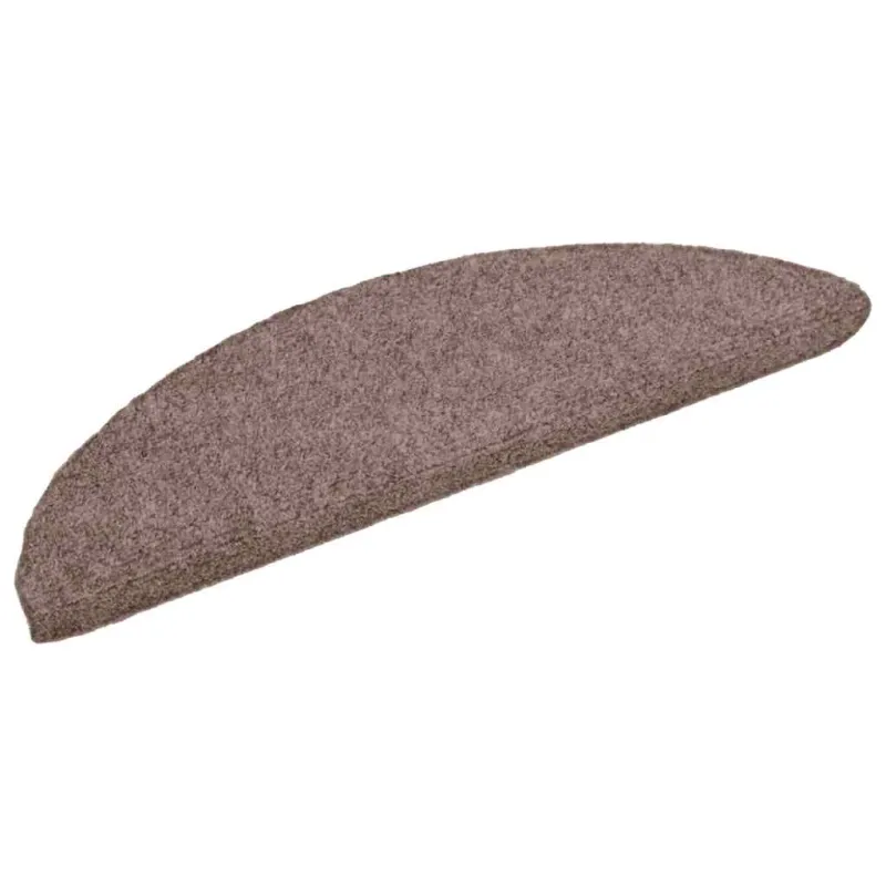 Laiptų kilimėliai, lipnūs, 10 vnt., 56x17x3 cm, šviesiai rudos spalvos, pusapvaliai