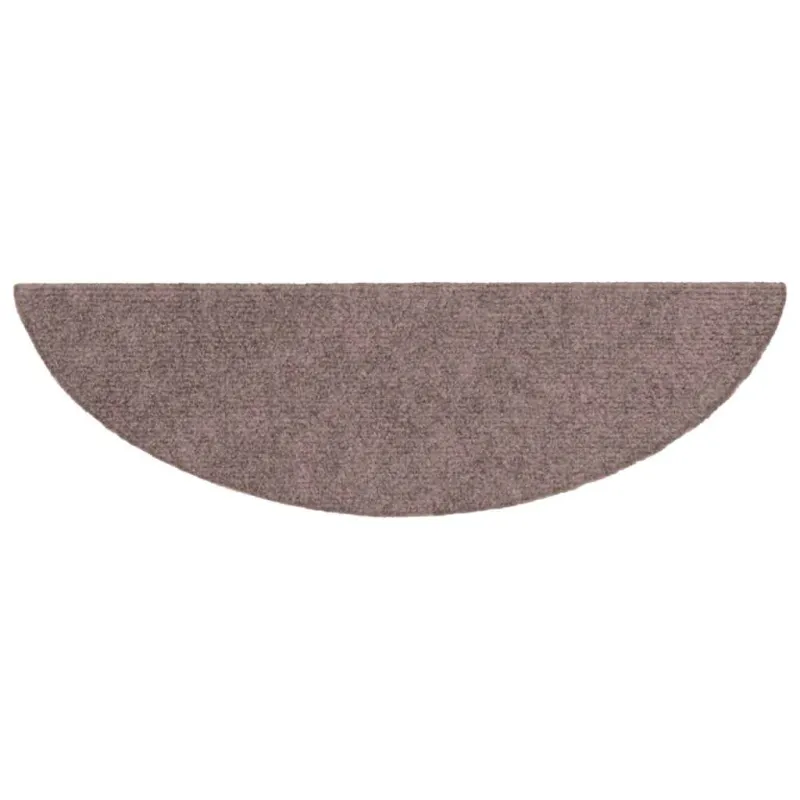 Laiptų kilimėliai, lipnūs, 10 vnt., 56x17x3 cm, šviesiai rudos spalvos, pusapvaliai