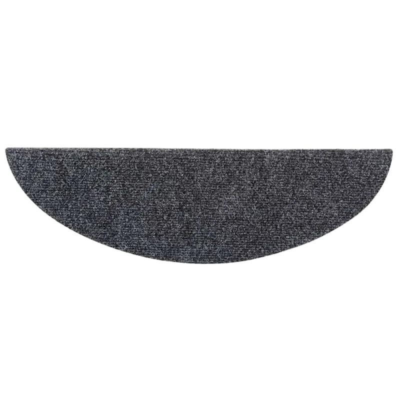 Laiptų kilimėliai, lipnūs, 5 vnt., 56x17x3 cm, tamsiai pilki, pusapvaliai