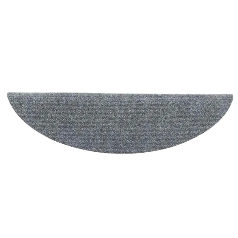 Laiptų kilimėliai, lipnūs, 5 vnt., 56x17x3 cm, šviesiai pilki, pusapvaliai