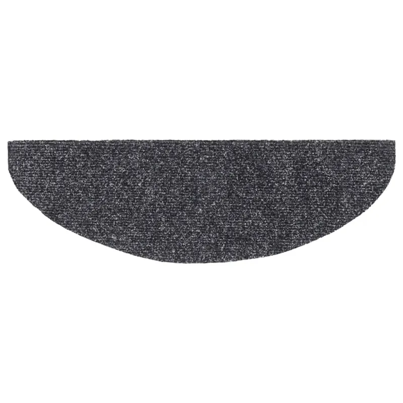 Laiptų kilimėliai, lipnūs, 5 vnt., 65x21x4 cm, tamsiai pilki, pusapvaliai, dideli