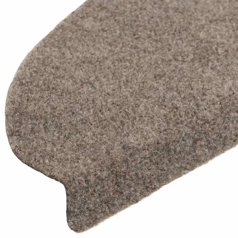 Laiptų kilimėliai, lipnūs, 5 vnt., 65x21x4 cm, smėlio spalvos, pusapvaliai, dideli