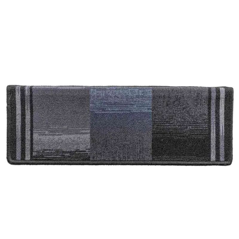 Lipnūs laiptų kilimėliai, 10vnt., juodi ir pilki, 65x21x4cm