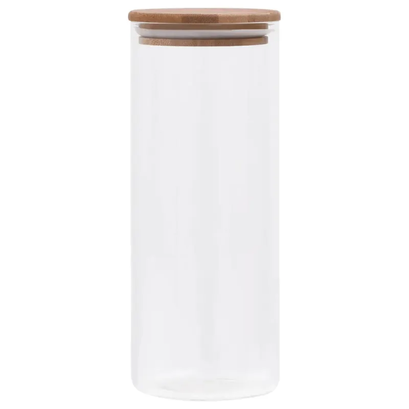 Stikliniai indai su kamštiniais dangteliais, 6vnt., 1000ml