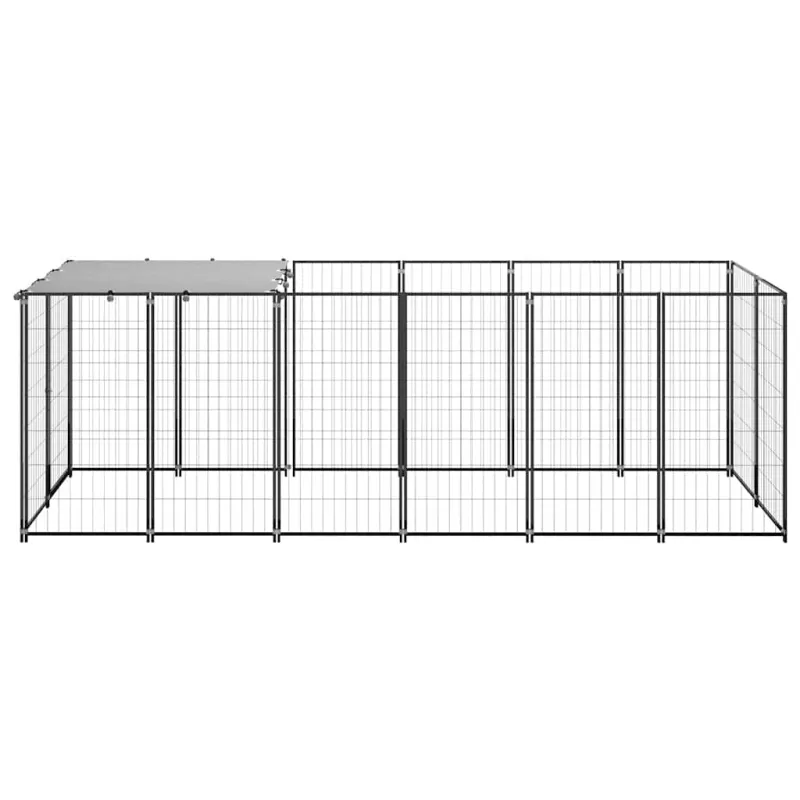 Voljeras šunims, juodos spalvos, 330x110x110cm, plienas