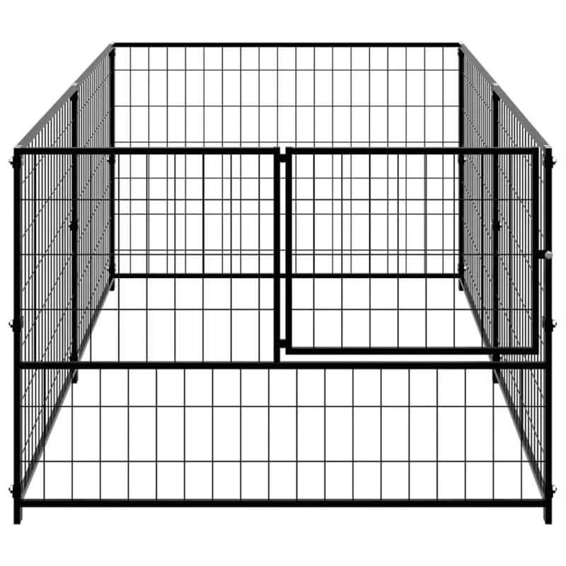 Voljeras šunims, juodos spalvos, 200x100x70cm, plienas