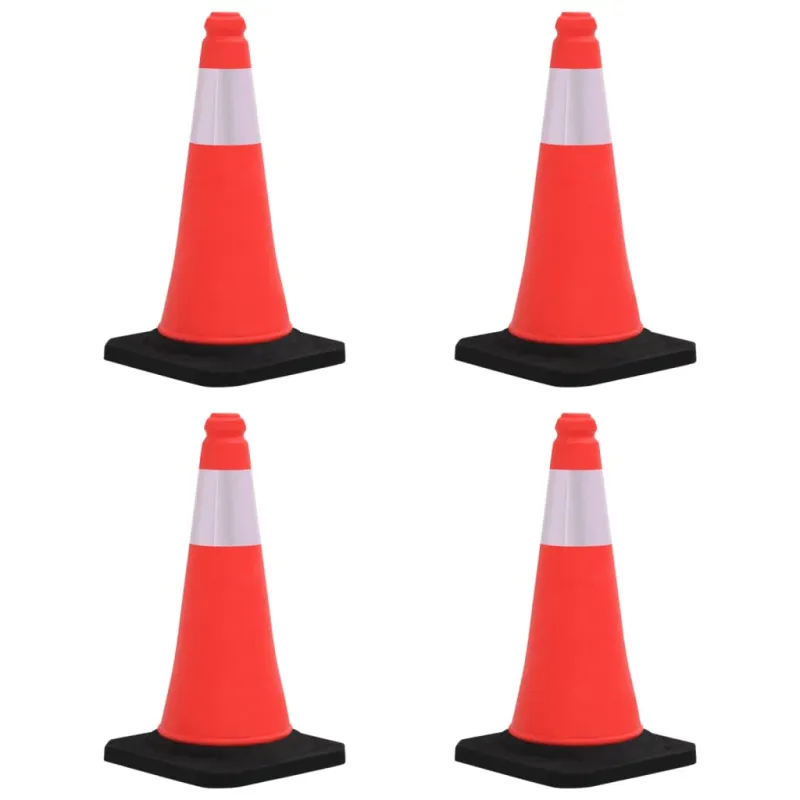 Įspėjamieji kūgiai su tvirtais pagrindais, 4vnt., 50cm