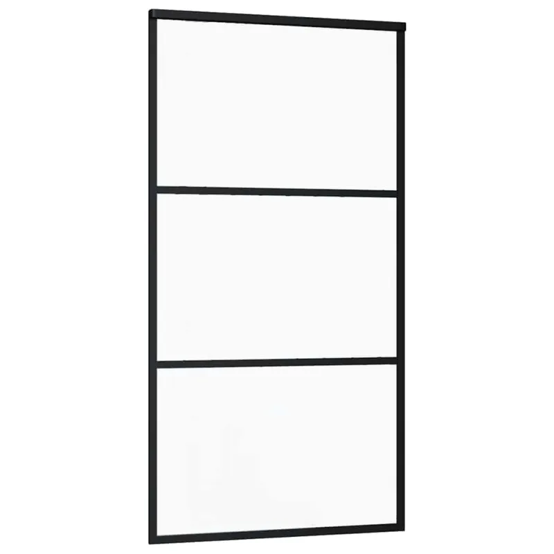 Stumdomos durys, juodos, 102x205cm, ESG stiklas ir aliuminis