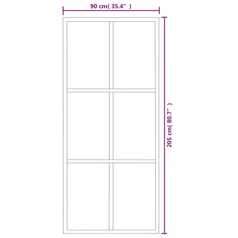 Stumdomos durys, juodos, 90x205cm, ESG stiklas ir aliuminis