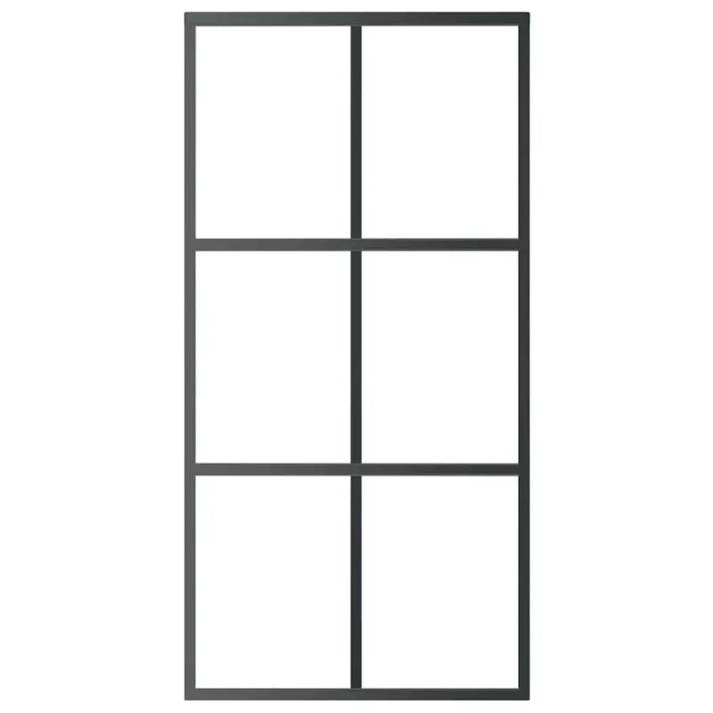 Stumdomos durys, juodos, 102x205cm, ESG stiklas ir aliuminis