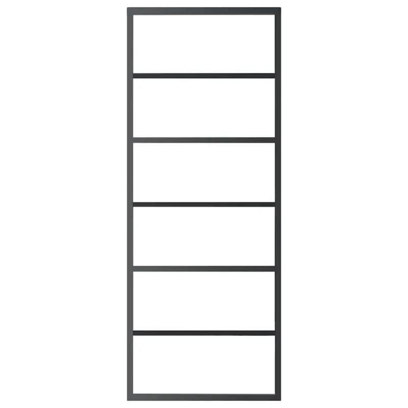 Stumdomos durys, juodos, 76x205cm, ESG stiklas ir aliuminis