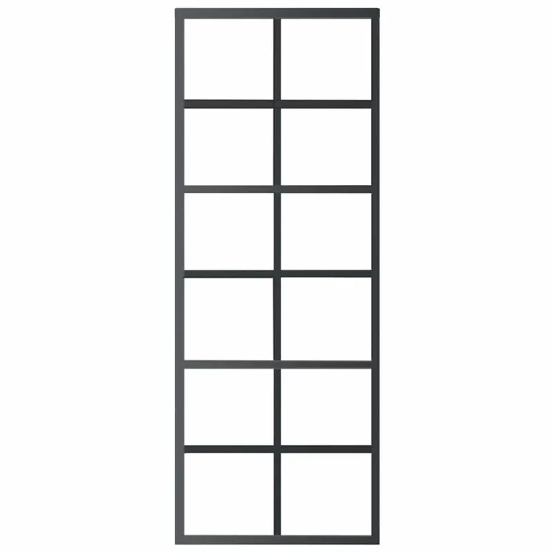 Stumdomos durys, juodos, 76x205cm, ESG stiklas ir aliuminis