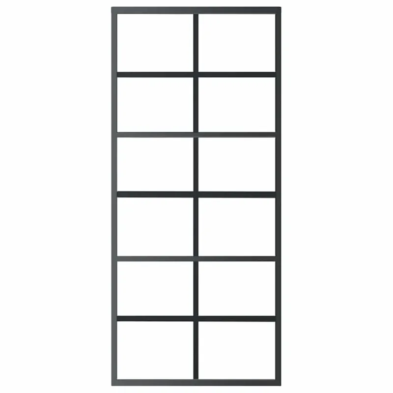 Stumdomos durys, juodos, 90x205cm, ESG stiklas ir aliuminis