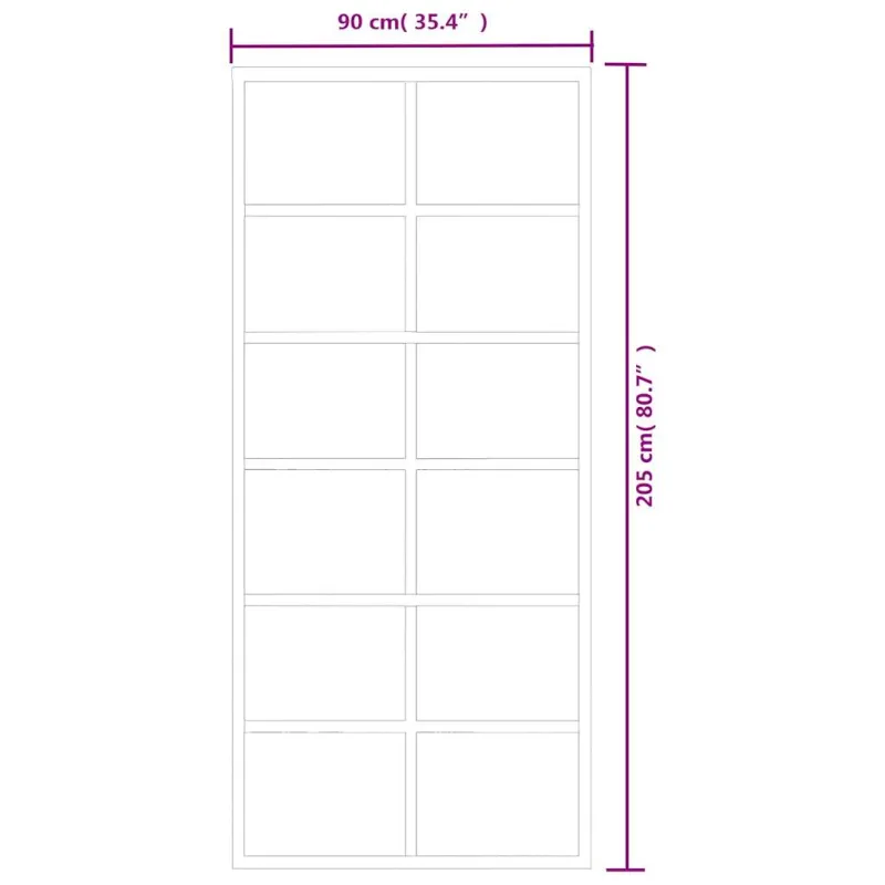Stumdomos durys, juodos, 90x205cm, ESG stiklas ir aliuminis