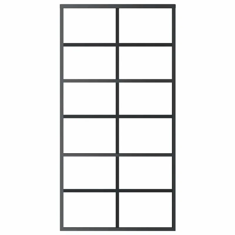 Stumdomos durys, juodos, 102x205cm, ESG stiklas ir aliuminis